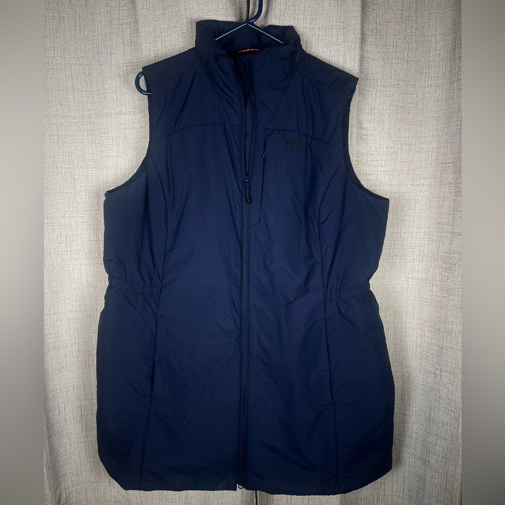 ALASKAN HARDGEAR AKHG DULUTH TRADING Livengood Vest Navy Blue Women's Sz 1X Long
